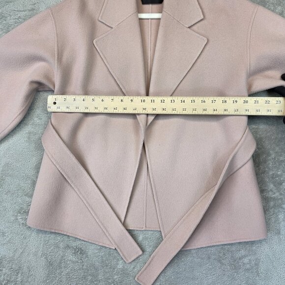 Theory Jacket Womens Petite P Pink Wool Cashmere Belted Open Front 3/4 Sleeve - Picture 13 of 15